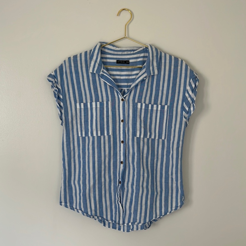 NWOT- Cotton On - Blue & White Stripped Blouse